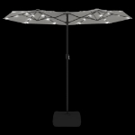 Ombrellone a Doppia Testa con LED Bianco Sabbia 316x240 cm