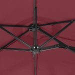Ombrellone a Doppia Testa Rosso Bordeaux 316x240 cm