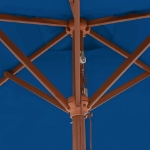 Ombrellone da Esterni con Palo in Legno 150x200 cm Blu