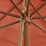 Ombrellone da Giardino con Palo in Legno Terracotta 400x273 cm