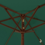 Ombrellone da Giardino con Palo in Legno Verde 196x231 cm