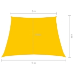 Parasole a Vela in Tela Oxford a Trapezio 3/5x4 m Giallo