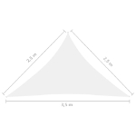 Parasole a Vela Oxford Triangolare 2,5x2,5x3,5 m Bianco