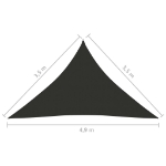 Parasole a Vela Oxford Triangolare 3,5x3,5x4,9 m Antracite