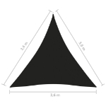 Parasole a Vela Oxford Triangolare 3,6x3,6x3,6 m Nero