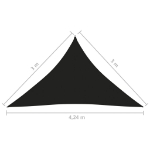 Parasole a Vela Oxford Triangolare 3x3x4,24 m Nero