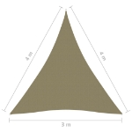 Parasole a Vela Oxford Triangolare 3x4x4 m Beige