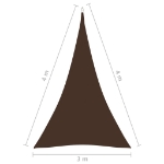 Parasole a Vela Oxford Triangolare 3x4x4 m Marrone