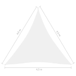 Parasole a Vela Oxford Triangolare 4,5x4,5x4,5 m Bianco