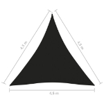 Parasole a Vela Oxford Triangolare 4,5x4,5x4,5 m Nero