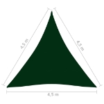 Parasole a Vela Oxford Triangolare 4,5x4,5x4,5 m Verde Scuro