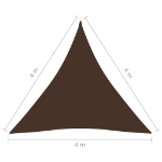 Parasole a Vela Oxford Triangolare 4x4x4 m Marrone