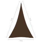 Parasole a Vela Oxford Triangolare 4x5x5 m Marrone