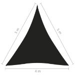 Parasole a Vela Oxford Triangolare 4x5x5 m Nero
