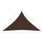 Parasole a Vela Oxford Triangolare 5x5x6 m Marrone