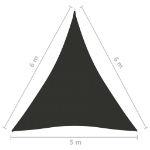 Parasole a Vela Oxford Triangolare 5x6x6 m Antracite