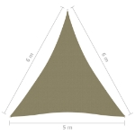 Parasole a Vela Oxford Triangolare 5x6x6 m Beige