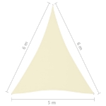 Parasole a Vela Oxford Triangolare 5x6x6 m Crema
