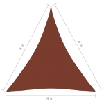 Parasole a Vela Tessuto Oxford Triangolare 4x4x4 m Terracotta