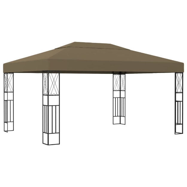 Gazebo 3x4 m Grigio Talpa in Tessuto