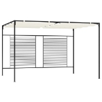 Gazebo con Tetto Retrattile 3x4x2,3 m Crema 180 g/m²