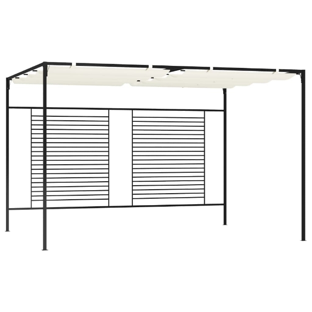 Gazebo con Tetto Retrattile 3x4x2,3 m Crema 180 g/m²