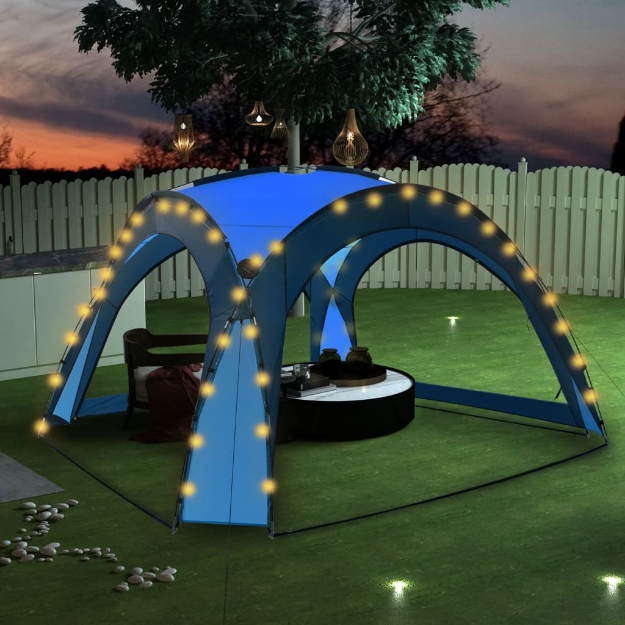 Tenda per Feste con LED e 4 Pareti 3,6x3,6x2,3 m Blu
