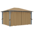 Gazebo con Tenda 400x300 cm Grigio Talpa in Alluminio