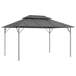 Gazebo con Tetto Doppio 3x4 m Antracite