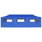 Tenda Pieghevole Pop-Up con 8 Pareti Laterali 3x9 m Blu