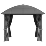 Gazebo con Tende Laterali e Tetto ad Arco 3x3 m Antracite