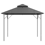 Gazebo con Tetto Doppio 3x3 m Antracite