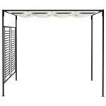 Gazebo con Tetto Retrattile 3x4x2,3 m Crema 180 g/m²