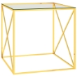 Tavolino da Salotto Oro 55x55x55 cm in Acciaio Inox e Vetro