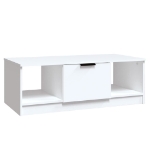 Tavolino da Salotto Bianco 102x50x36 cm in Legno Multistrato