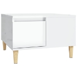 Tavolino Salotto Bianco Lucido 55x55x36,5 cm Legno Multistrato