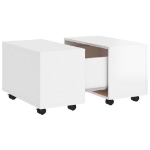 Tavolino da Salotto Bianco Lucido 60x60x38 cm in Truciolato