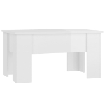 Tavolino da Salotto Bianco Lucido 79x49x41 cm Legno Compensato