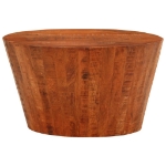 Tavolino da Salotto Ø52x30 cm Legno Grezzo Massello di Mango