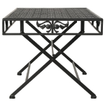 Tavolino da Caffè Pieghevole Vintage Metallo 100x50x45 cm Nero