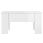 Tavolino da Salotto Bianco Lucido 79x49x41 cm Legno Compensato