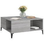 Tavolino Salotto Grigio Sonoma 80x80x36,5 cm Legno Multistrato