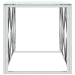 Tavolino da Salotto 110x45x45 cm in Acciaio Inox e Vetro