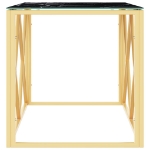 Tavolino da Salotto 110x45x45 cm in Acciaio Inox e Vetro