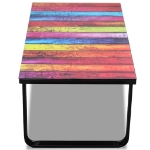 Tavolino da Caffè con Stampa su Vetro Arcobaleno
