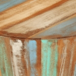 Tavolino da Salotto Ø52x30 cm in Legno Massello di Recupero