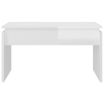 Tavolino da Salotto Bianco Lucido 68x50x38 cm in Truciolato