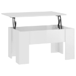 Tavolino da Salotto Bianco Lucido 79x49x41 cm Legno Compensato