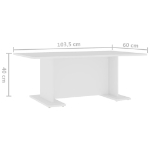 Tavolino da Caffè Bianco 103,5x60x40 cm in Truciolato