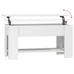 Tavolino da Salotto Bianco 101x49x52 cm in Legno Multistrato